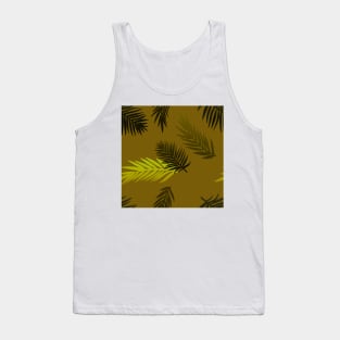 Gold Palm Leaves Tank Top